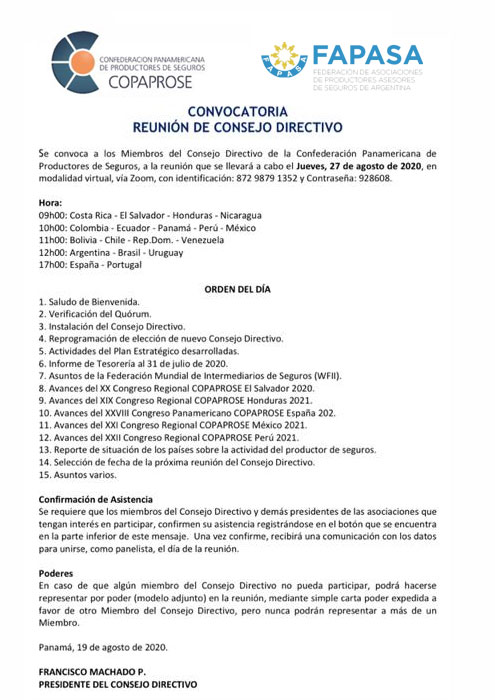 fapasa participacion reunion consejo directivo copaprose