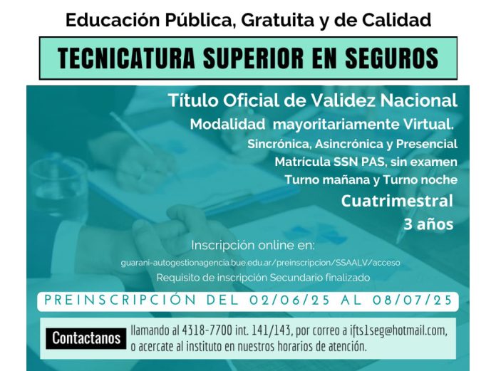 tecnicatura superior seguros ifts junio 2025